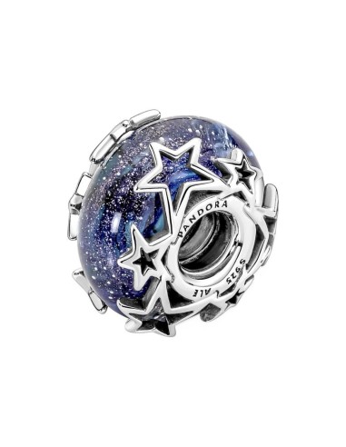 Charm de cristal de Murano en plata de ley Galaxia & Estrella