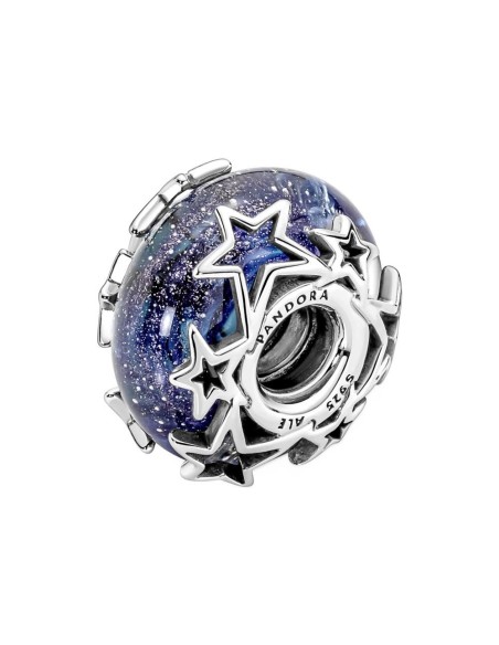 Charm de cristal de Murano en plata de ley Galaxia & Estrella