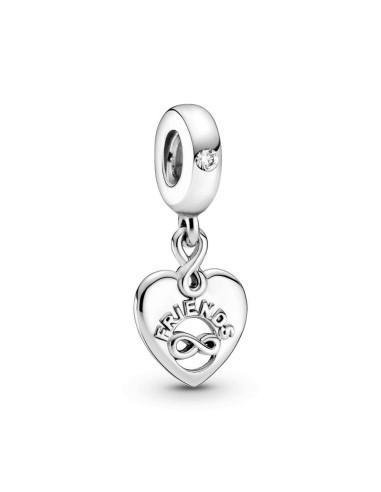 Charm Colgante en plata de ley Corazón Amigos para Siempre