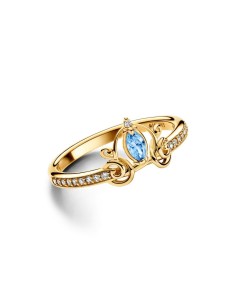 Anillo con un recubrimiento en oro de 14k Carroza de La Cenicienta de Disney 2