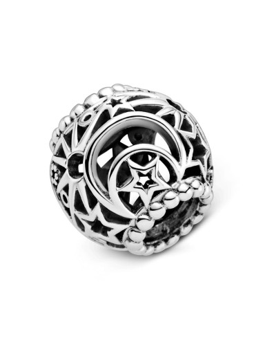Charm de plata de ley luna Y estrella