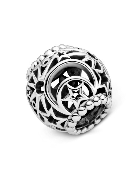 Charm de plata de ley luna Y estrella