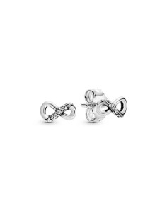 Pendientes Pandora Infinito de Plata de ley con circonita cúbica transparente 2