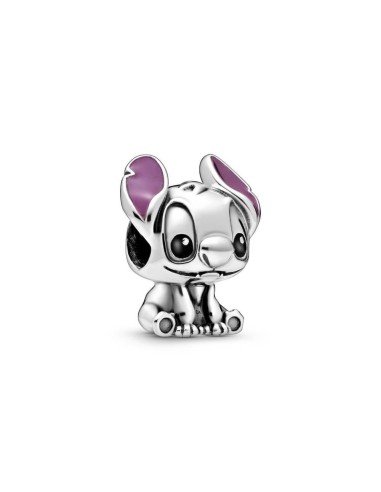 Charm Lilo y Stitch en Plata de Ley - Esmalte Morado y Negro