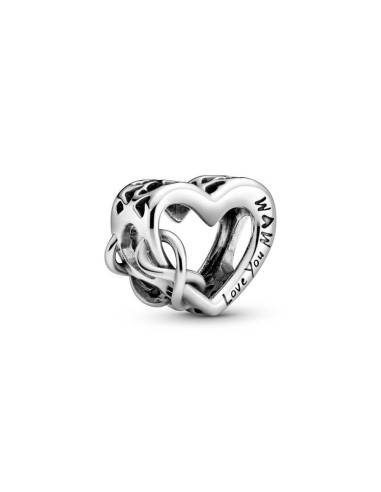 Charm en plata de ley Love You Mum Corazón Inifinito